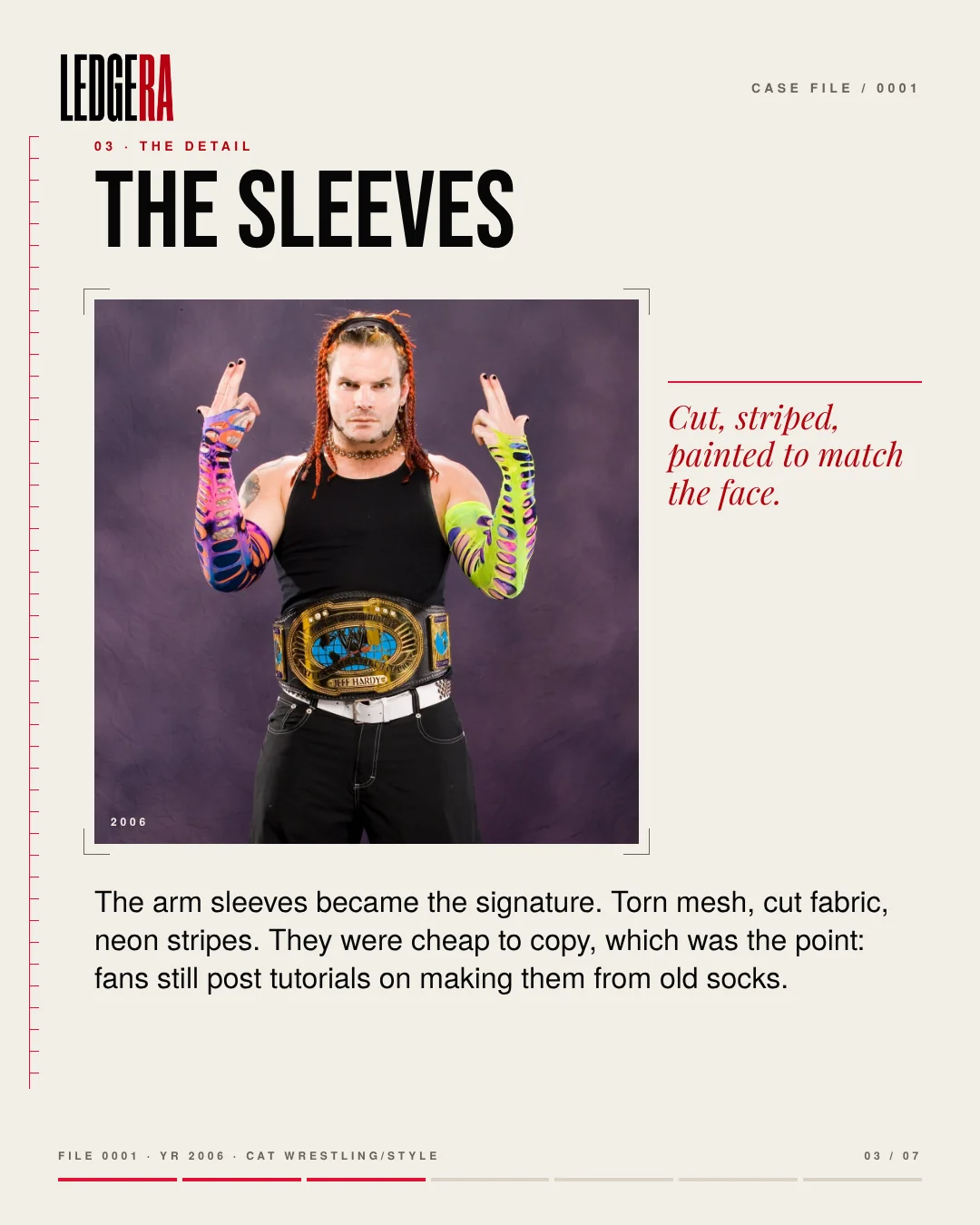LEDGERA Case File 0001: How Jeff Hardy turned wrestling gear into Y2K fashion, frame 3 of 7