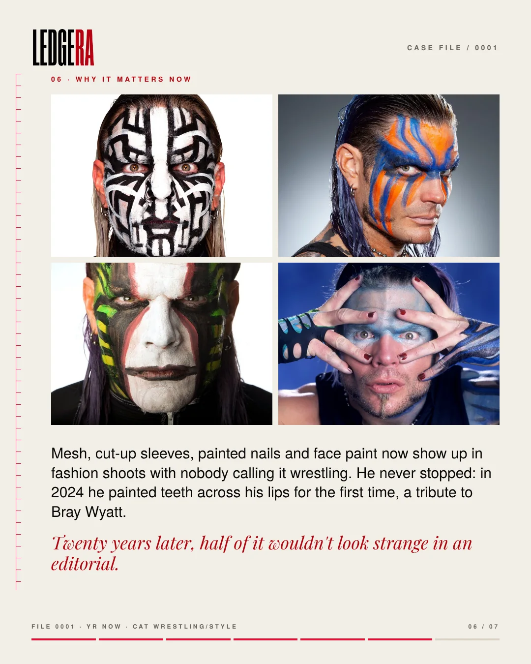LEDGERA Case File 0001: How Jeff Hardy turned wrestling gear into Y2K fashion, frame 6 of 7