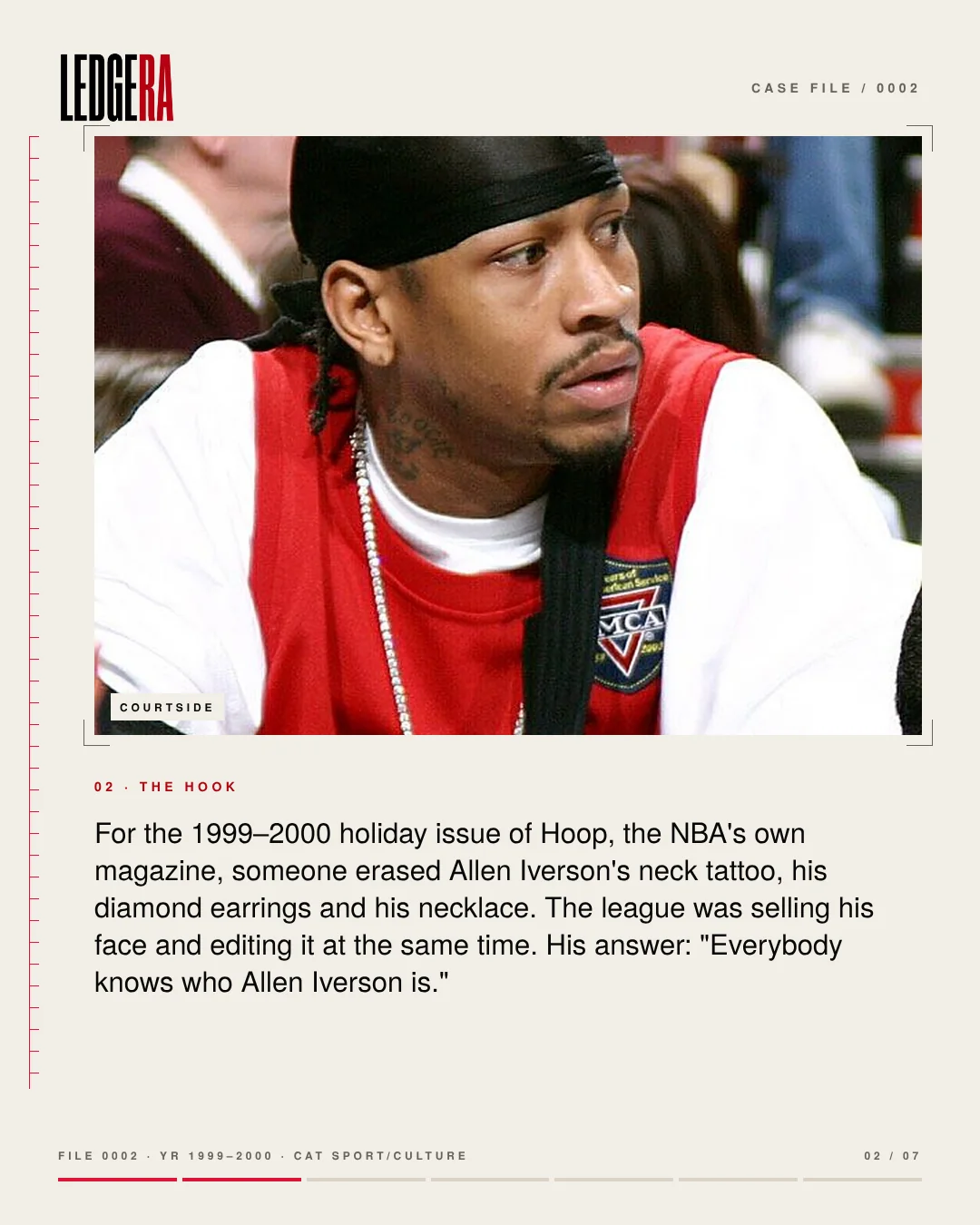 LEDGERA Case File 0002: The NBA airbrushed Allen Iverson, frame 2 of 7