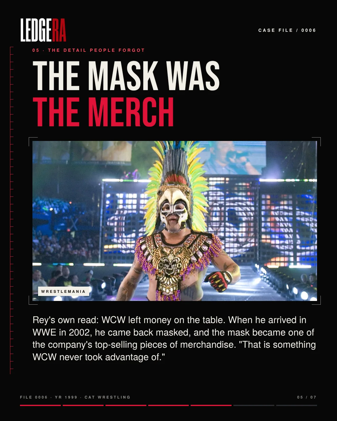 LEDGERA Case File 0006: WCW took Rey Mysterio's mask, frame 5 of 7