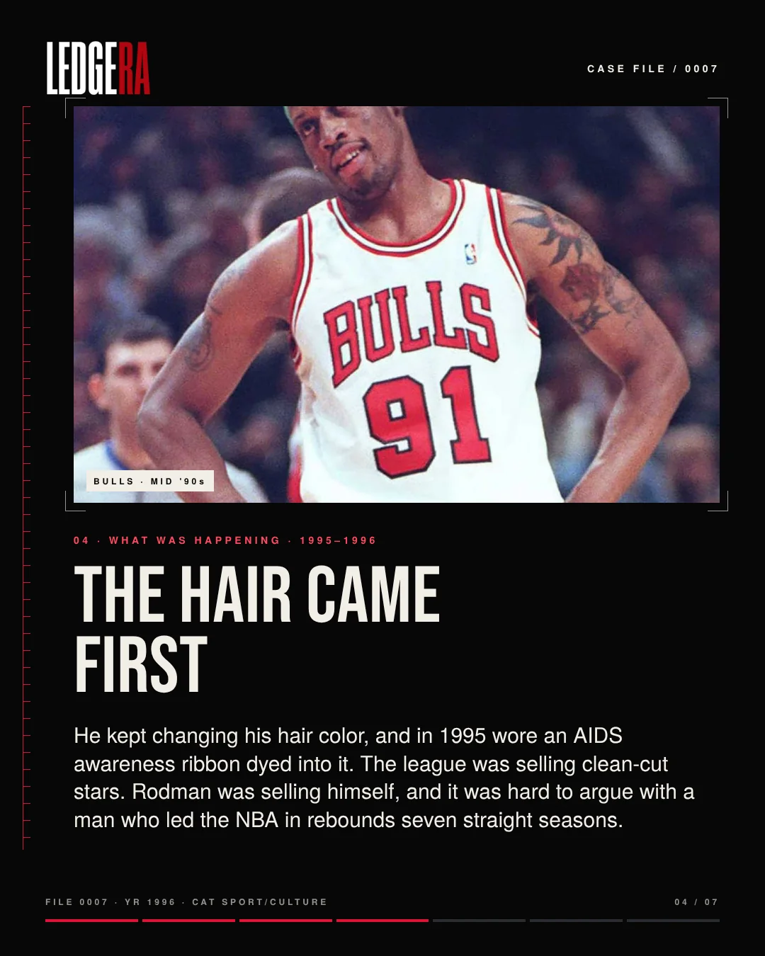LEDGERA Case File 0007: Dennis Rodman married himself to sell a book, frame 4 of 7