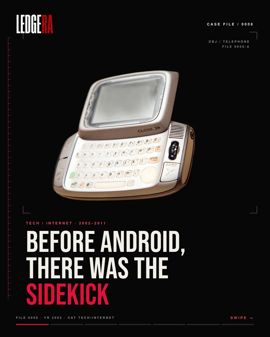LEDGERA Case File 0008: Before Android, there was the Sidekick, frame 1 of 7