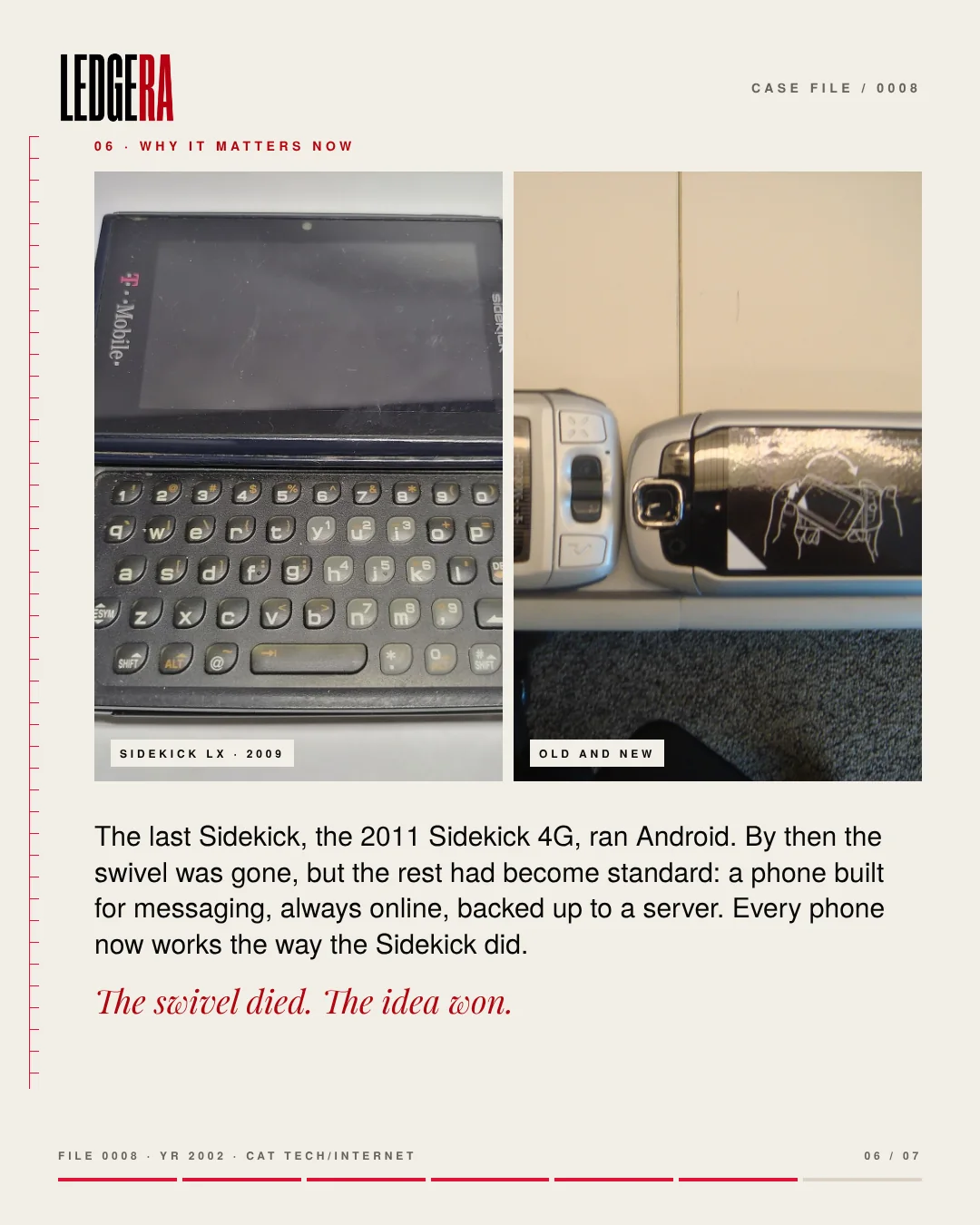 LEDGERA Case File 0008: Before Android, there was the Sidekick, frame 6 of 7