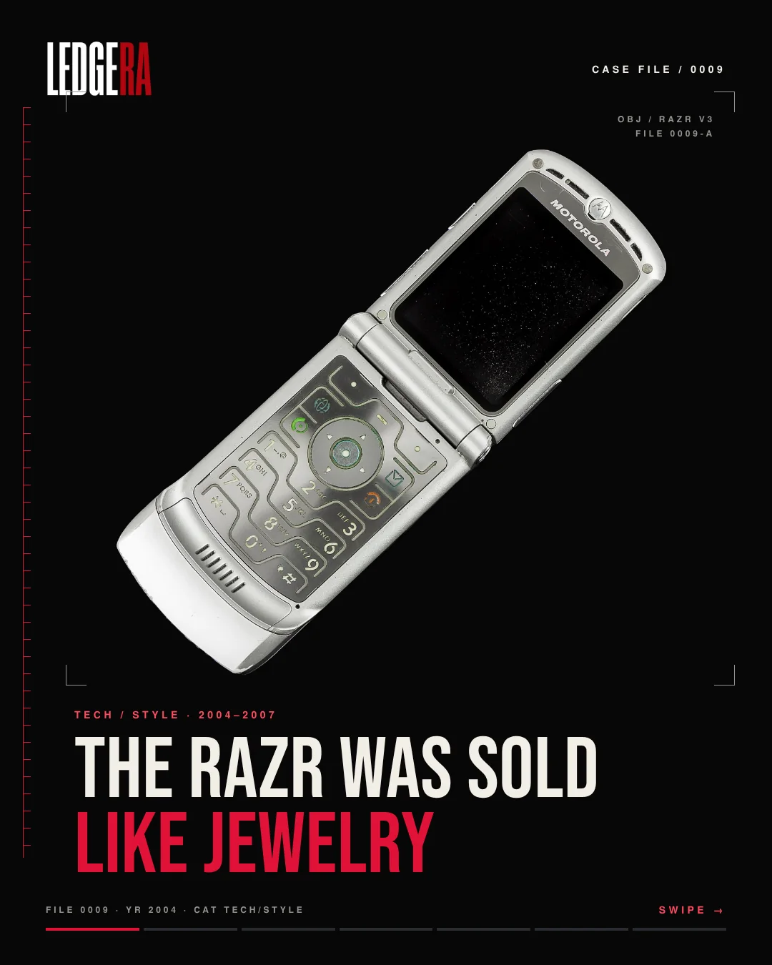 LEDGERA Case File 0009: The Razr was sold like jewelry, frame 1 of 7