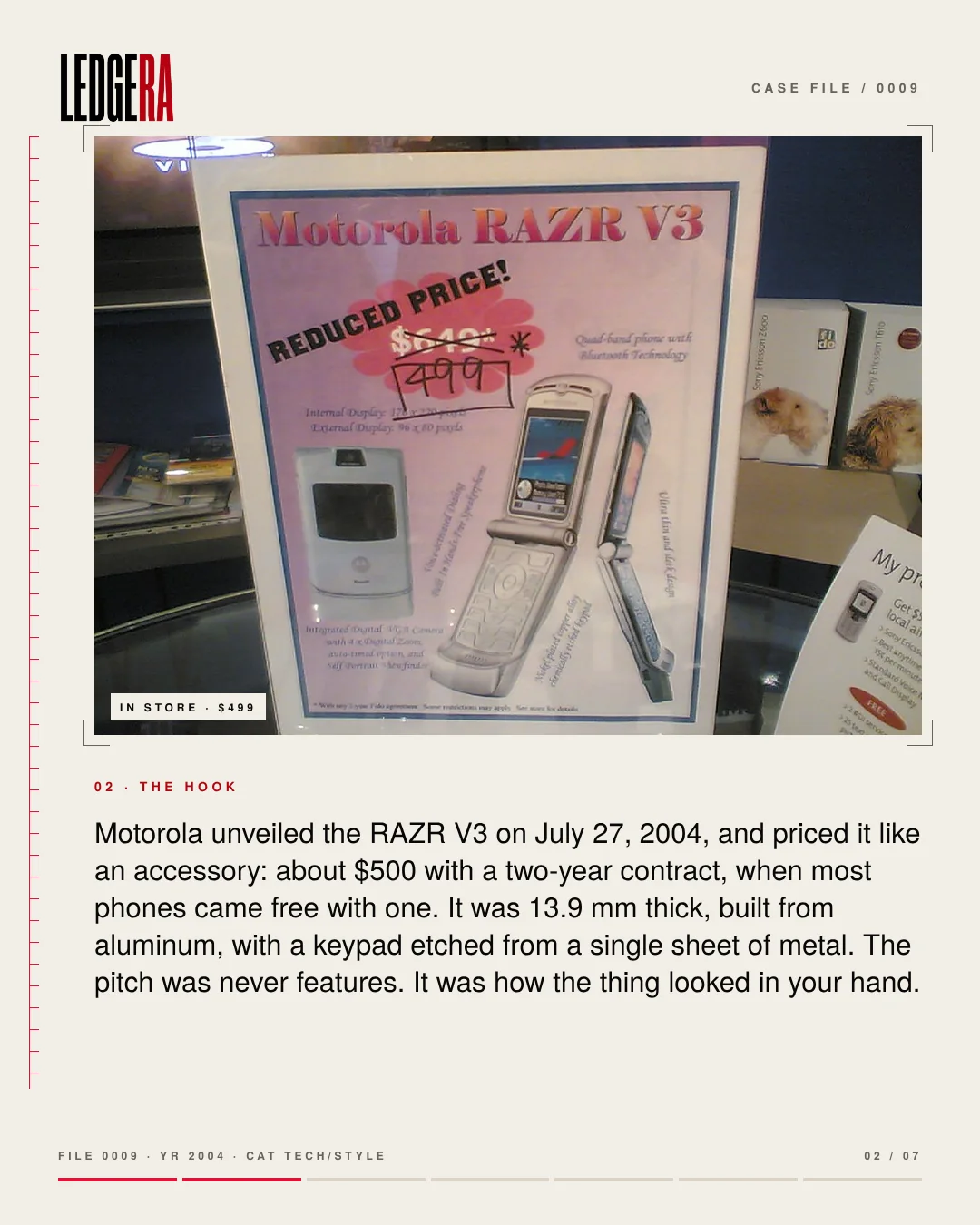 LEDGERA Case File 0009: The Razr was sold like jewelry, frame 2 of 7
