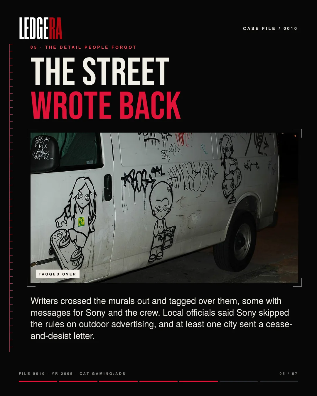 LEDGERA Case File 0010: Sony paid for fake graffiti, frame 5 of 7
